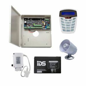 IDS X64, 8 ZONE, CURVE LCD KEYPAD, 15W SIREN, 40VA PSU, 12V BATT