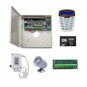 IDS X64, 8 ZONE, CURVE LCD KEYPAD, 15W SIREN, 40VA PSU, 12V BATT & PLUG IN EXPANDER